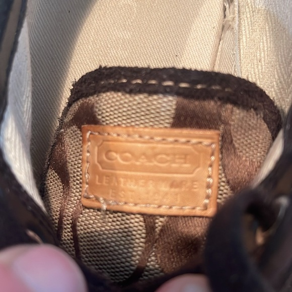 Classic Coach brown leather and tan canvas sneakers - Picture 6 of 7